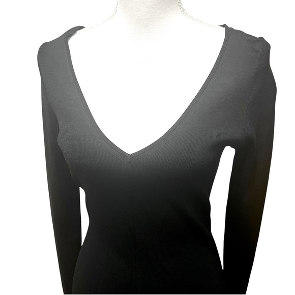 J.Crew Black Ruffle Hem Sweater Dress Long Sleeve Modern Minimalist Size M NWT - Picture 6 of 15